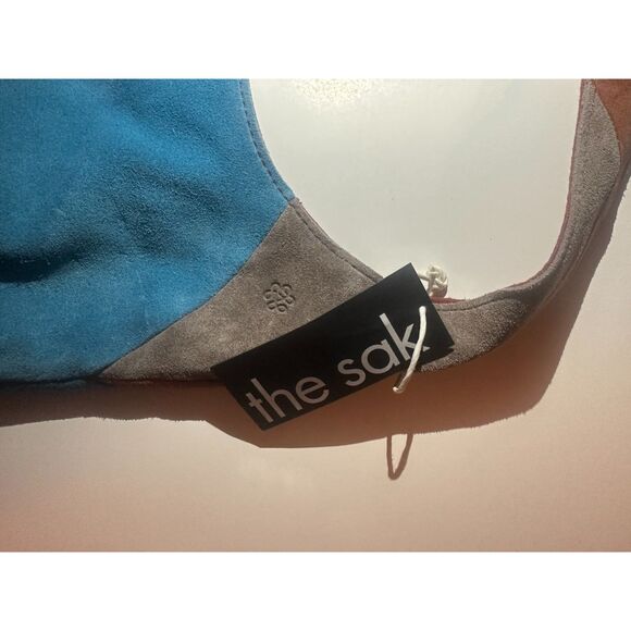 NWT The Sak Multi Color Patchwork Suede Bucket Bag Shoulder Hobo - Picture 6 of 9